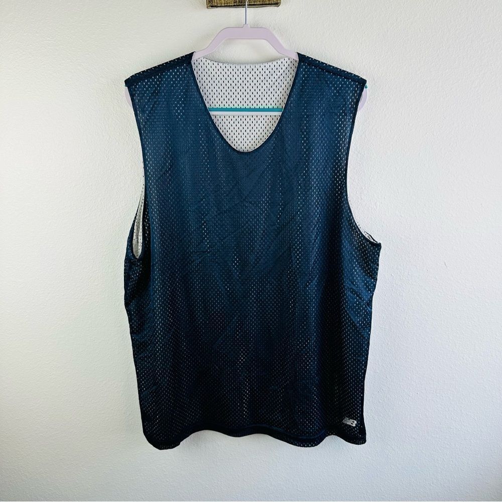 New Balance Navy White Reversible‎ Mesh Muscle Tee Size XL